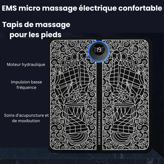 Tapis de massage pour pied avec stimulateur musculaire